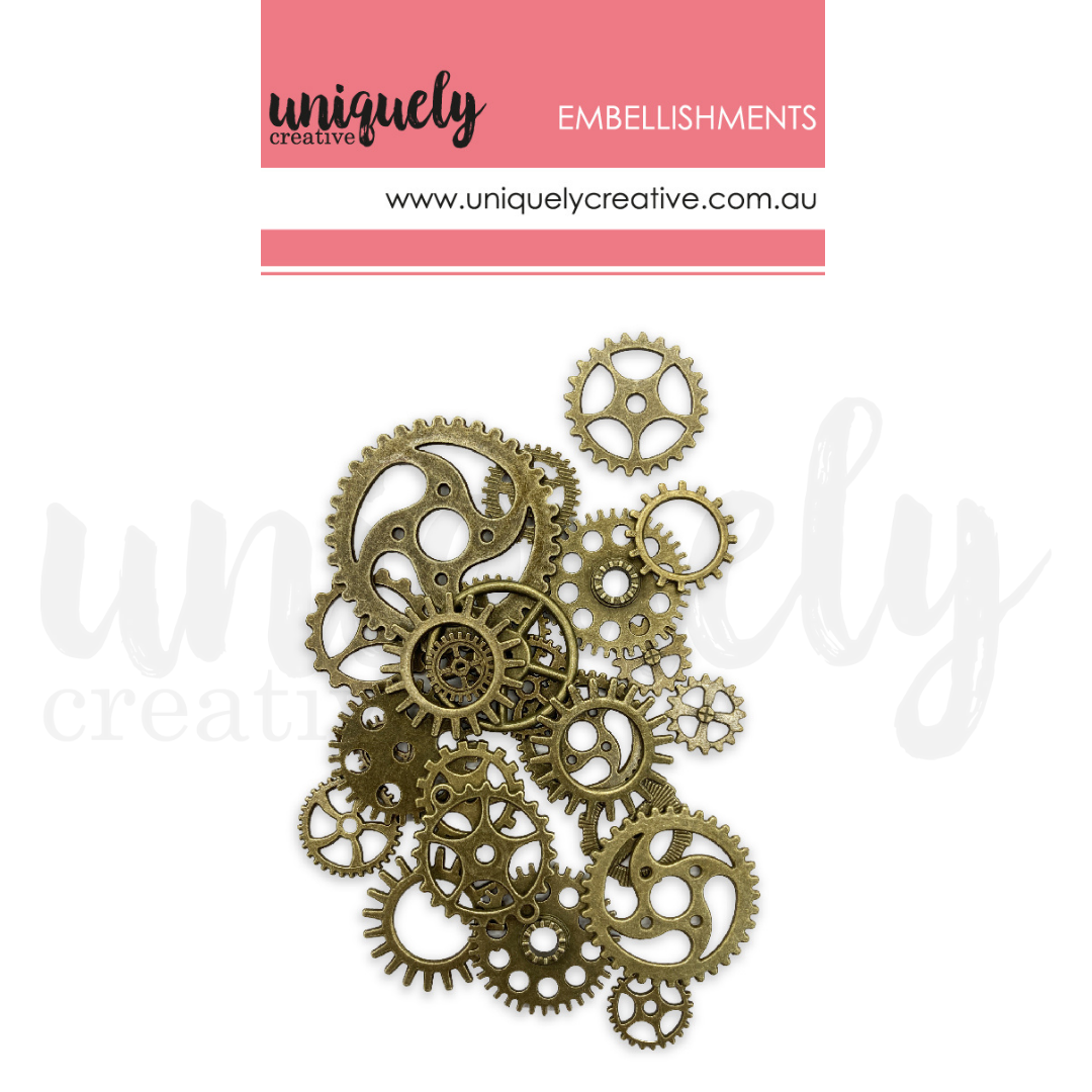 UNIQUELY CREATIVE - BRASS METAL COGS *