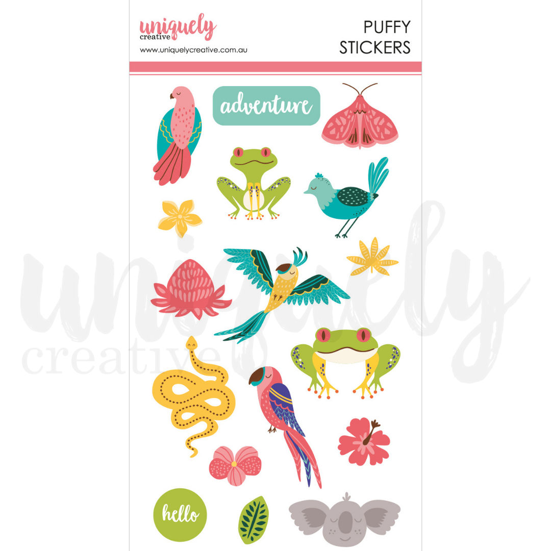 Uniquely Creative - Rainforest Retreat Puffy stickers *