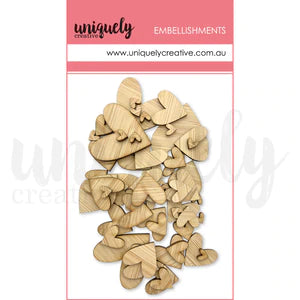 Uniquely Creative - Wooden Mixed Hearts *