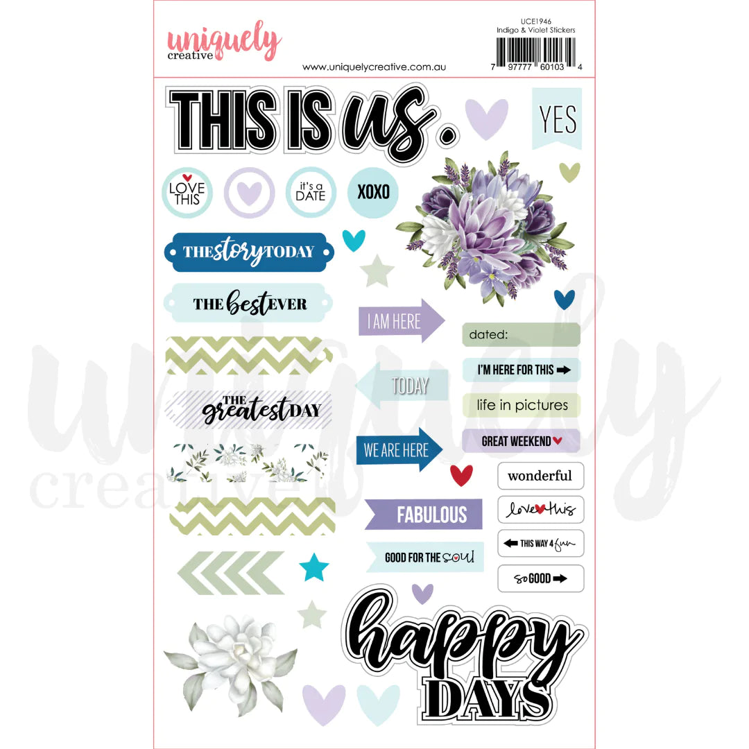 Uniquely Creative - Indigo & Violet Stickers *