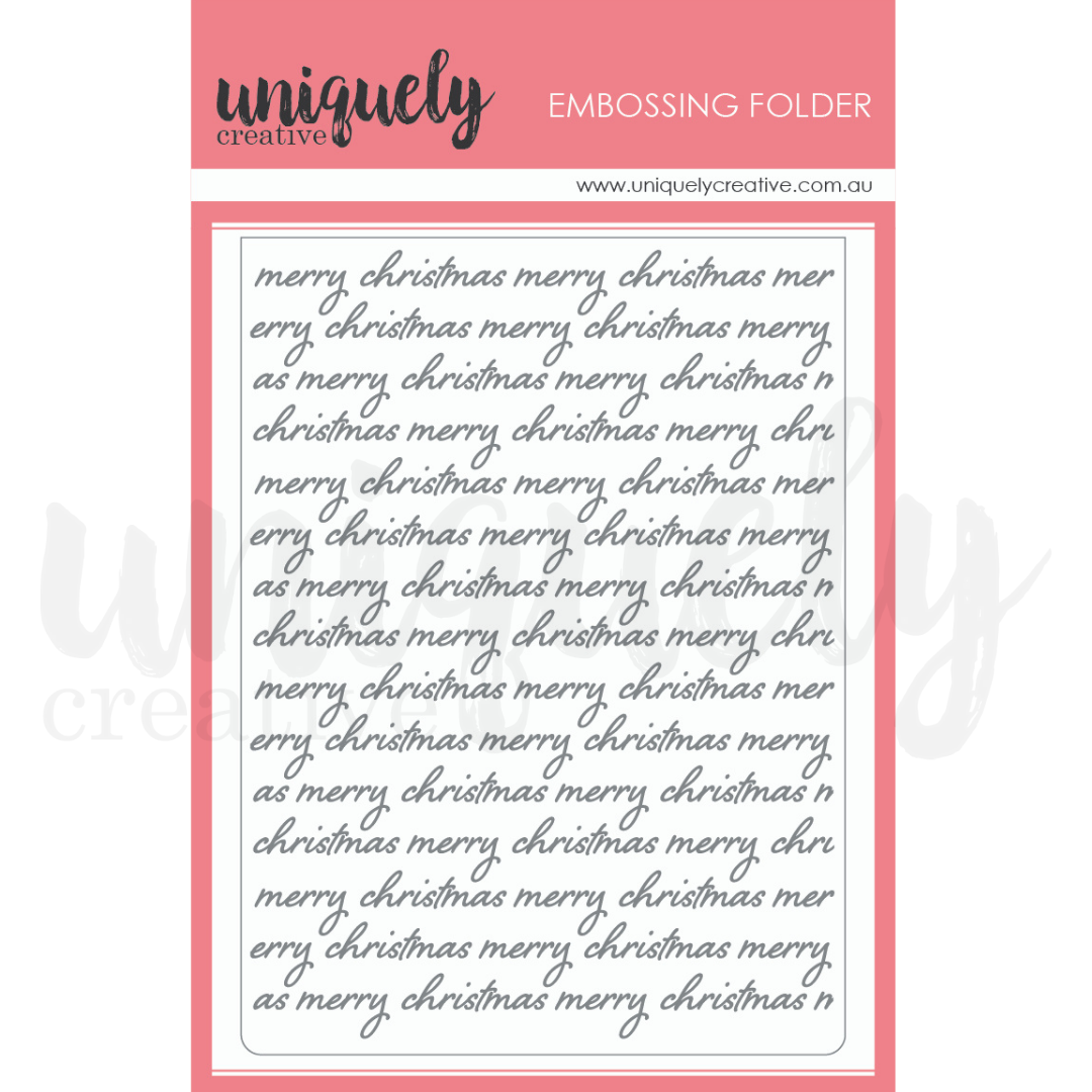 UNIQUELY CREATIVE - CHRISTMAS SCRIPT EMBOSSING FOLDER *