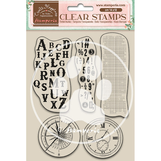 Stamperia - Acrylic Clear Stamp 14x18cm - Create Happiness Alphabet & Numbers*