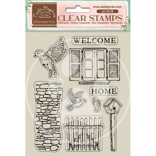 Stamperia - Acrylic Clear Stamp 14x18cm - Create Happiness Home Birds*