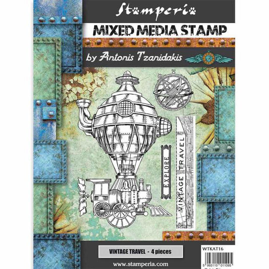 Stamperia - Mixed Media Stamp - Sir Vagabond Vintage Travel*