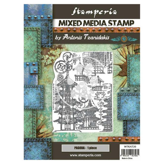 Stamperia- Mixed Media Stamp - Sir Vagabond In Japan - Pagoda*