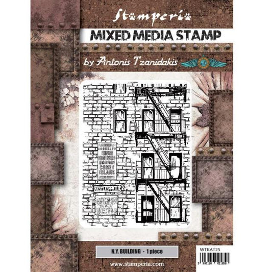 Stamperia - Mixed Media Stamp - Sir Vagabond Aviator New York Building*