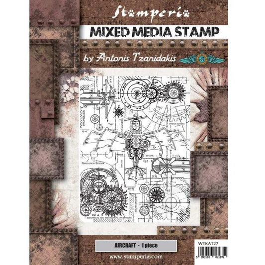 Stamperia - Mixed Media Stamp - Sir Vagabond Aviator Aircraft*