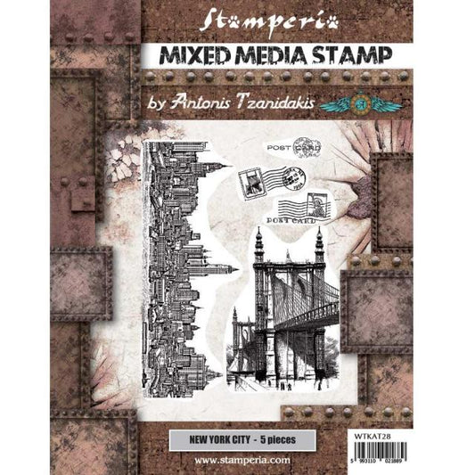 Stamperia - Mixed Media Stamp - Sir Vagabond Aviator New York City*