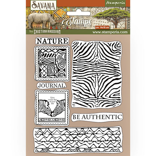 Stamperia - HD Natural Rubber Stamp 14x18cm - Savana Zebra Texture*