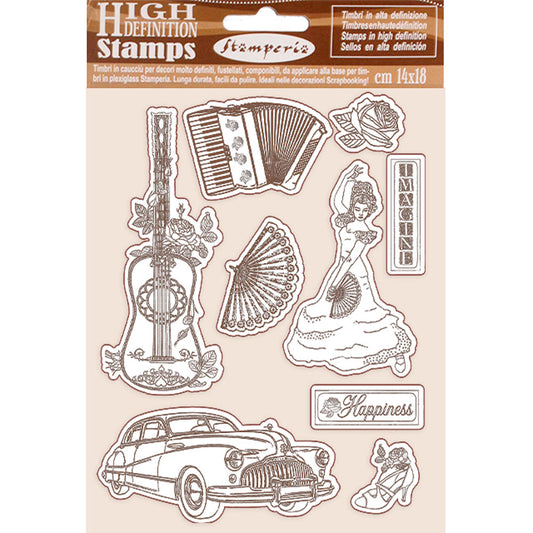 Stamperia - HD Natural Rubber Stamp 14x18cm - Desire elements*