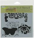 TCW -6x6 - REGAL BUTTERFLY STENCIL
