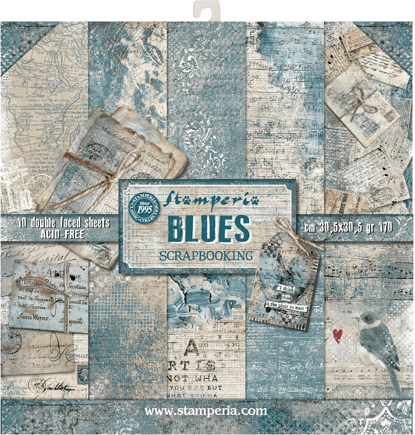 Stamperia - (12”X12”) Blues - Paper pad