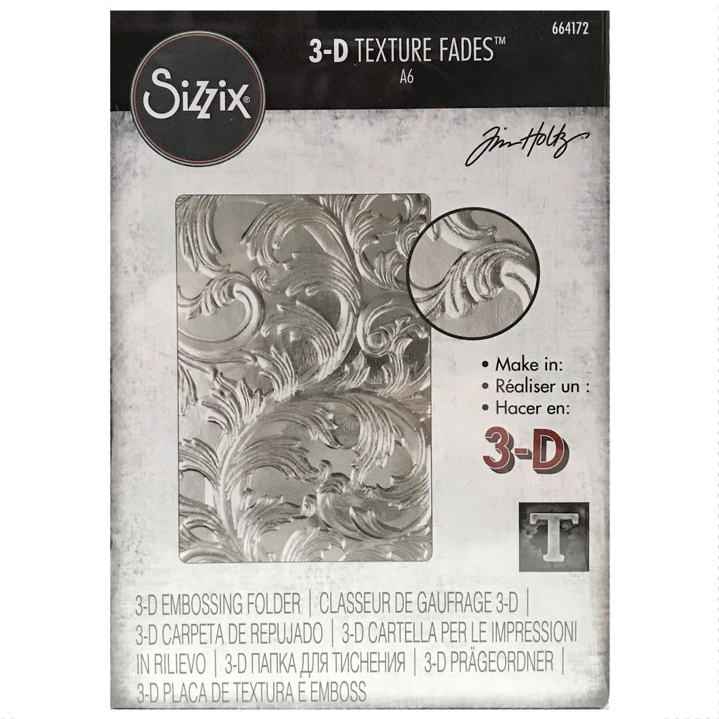 Sizzix - Tim Holtz - 3-D Embossing Folder - Elegant Texture Fades A6