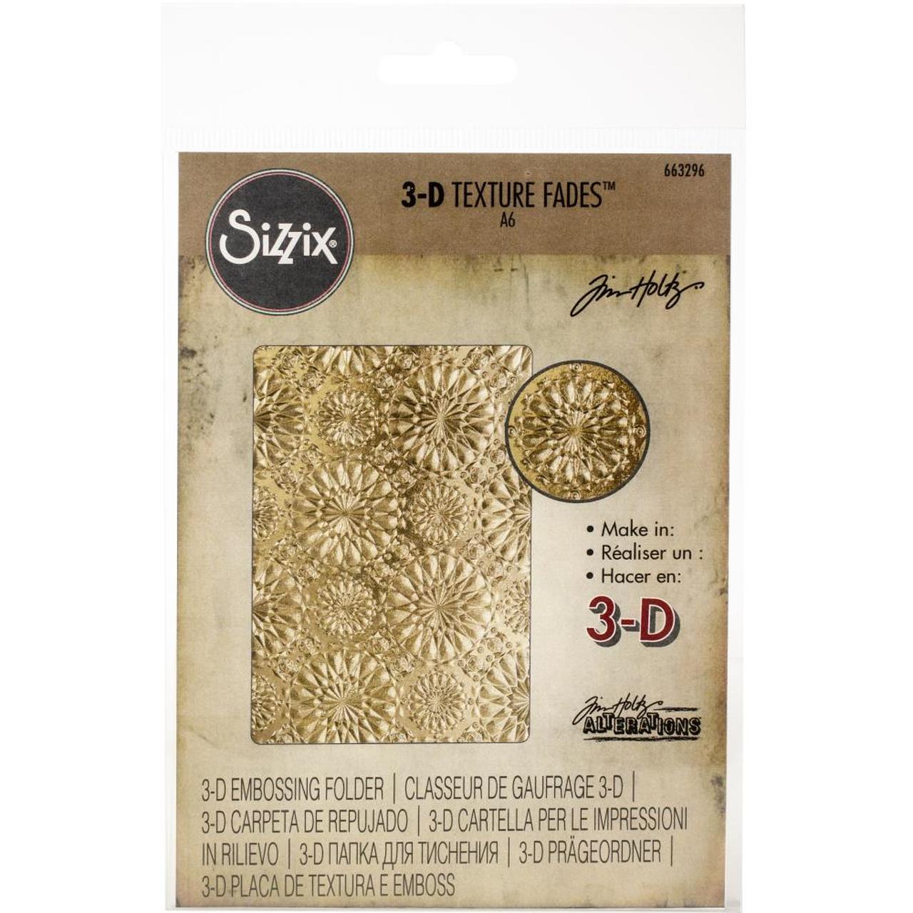 Sizzix - Tim Holtz - 3-D Embossing Folder - Kaleidoscope Texture Fades A6