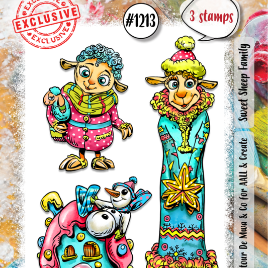 AALL & Create -A7  Clear Stamp - Sweet Sheep Family