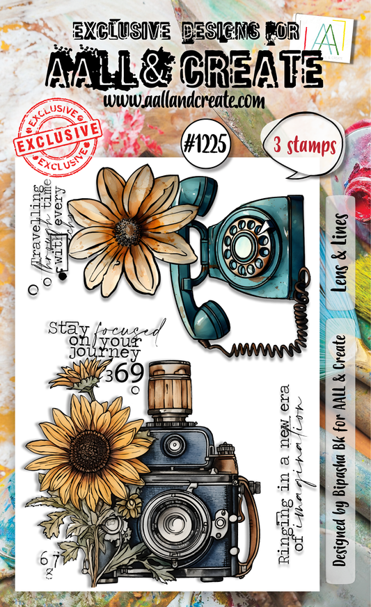 AALL & Create -A7  Clear Stamp - #1225 Lens & Lines 3 stamps