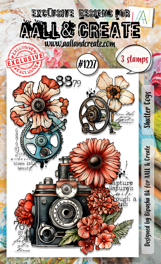 AALL & Create -A7 Clear Stamp - #1227 Shutter Cogs 3 stamps