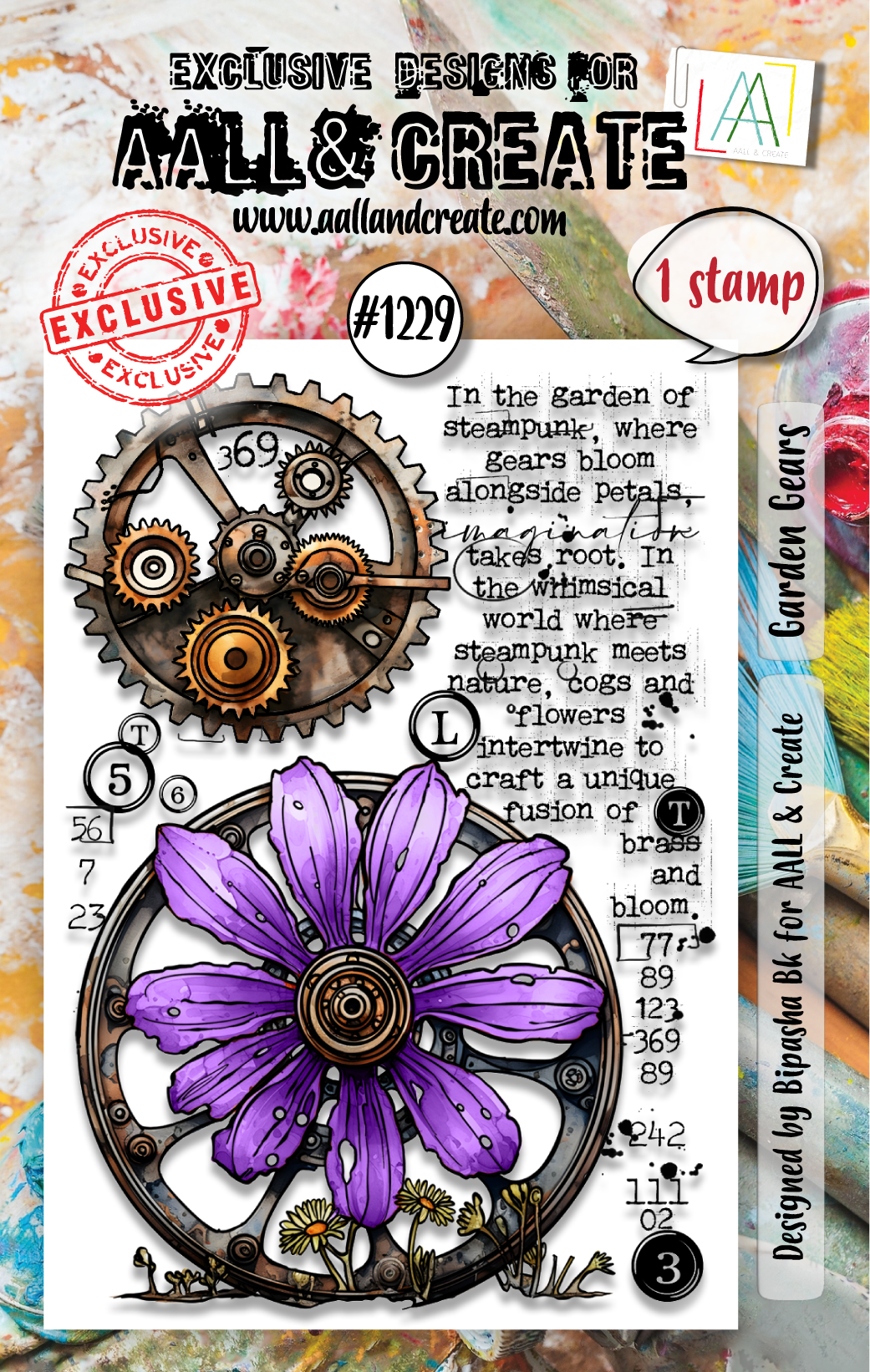 AALL & Create -A6  Clear Stamp - Garden Gears