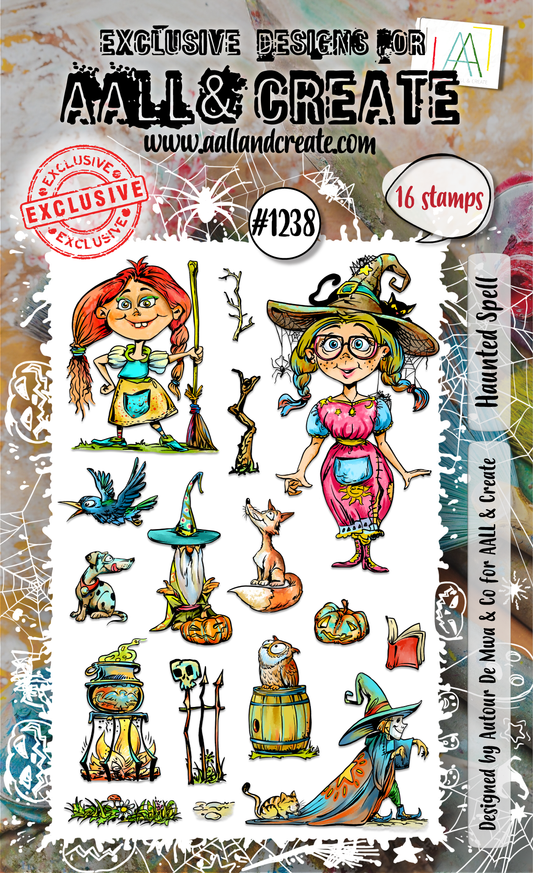 AALL & Create -A7  Clear Stamp - #1238 - Haunted Spell 16 stamps