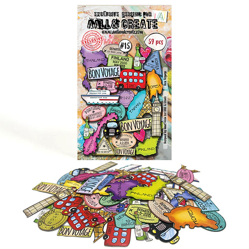 AALL & Create - Ephemera Die-Cuts - Bon Vogage - 59pcs