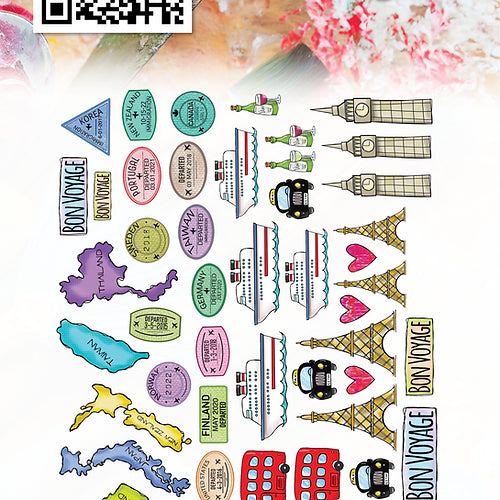 AALL & Create - Ephemera Die-Cuts - Bon Vogage - 59pcs