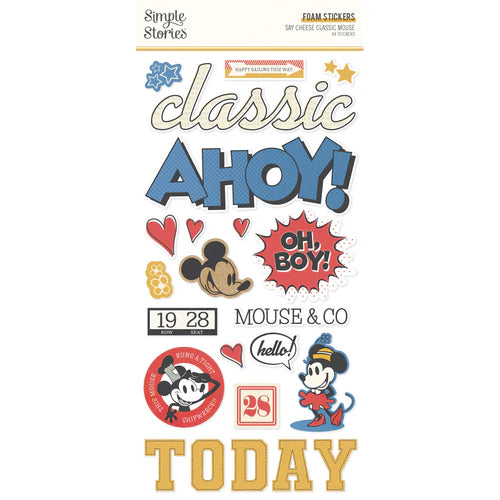 Simple Stories - Say Cheese Classic Mouse Foam Stickers (44 stickers)