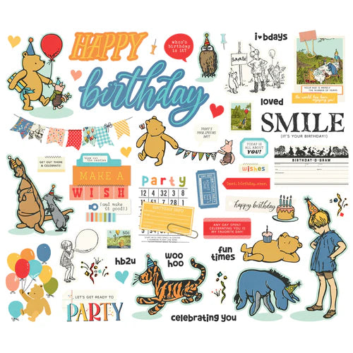 Simple Stories - Say Cheese Classic Pooh Birthday Ephemera Bits & Pieces (47)