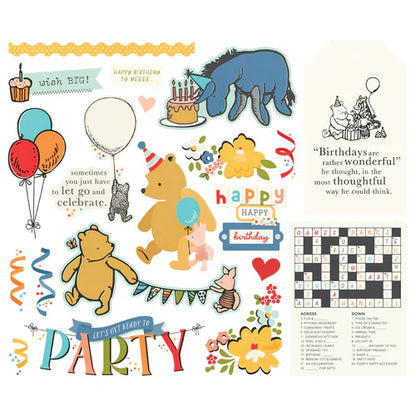Simple Stories - Say Cheese Classic Pooh Birthday Ephemera Bits & Pieces