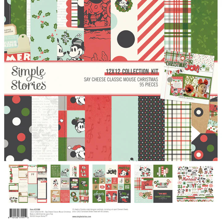 Simple Stories - Say Cheese Classic Mouse Christmas - 12 x 12 Collection Kit 95 Pieces
