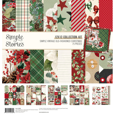 Simple Stories - Vintage Old-Fashioned Christmas 75pieces - 12 x 12 paper pack