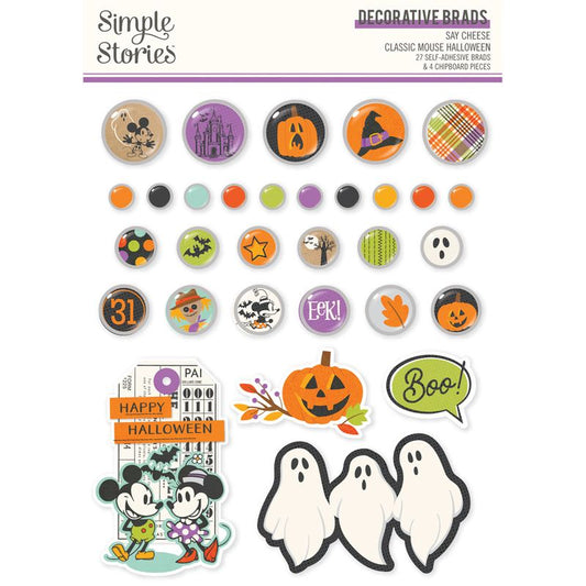 Simple Stories - Say Cheese Classic Mouse Halloween - Decorative Brads