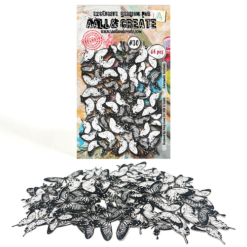 AALL & Create - Ephemera Die-Cuts - Achromatic Acrobats - 64pcs