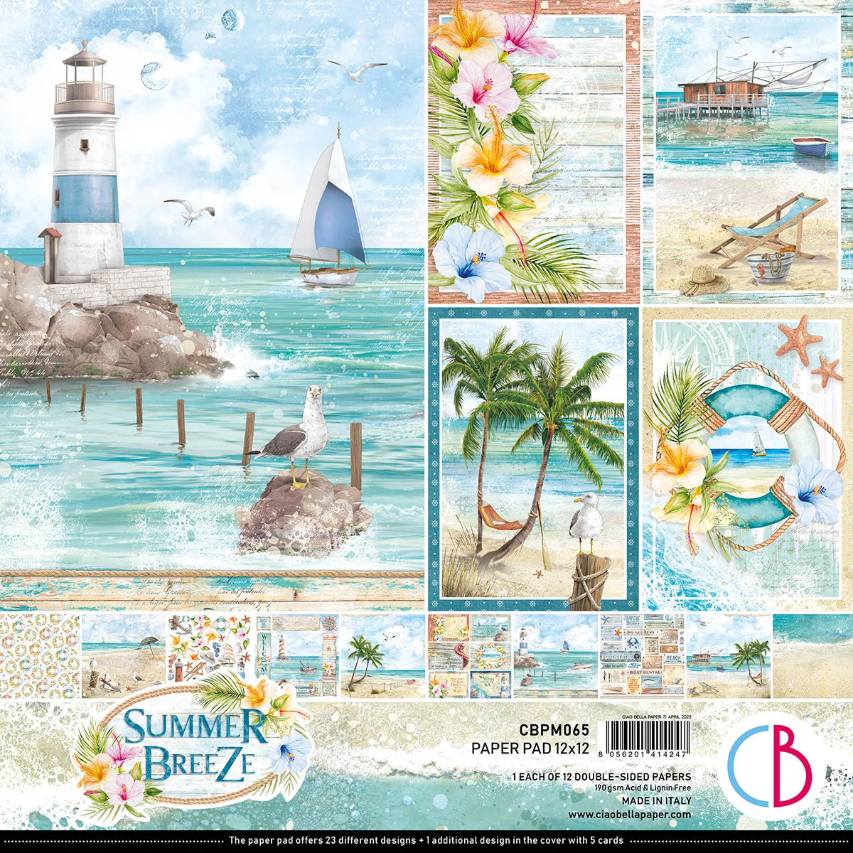 CIAO BELLA  - 12 x 12  Paper Pad - Summer Breeze