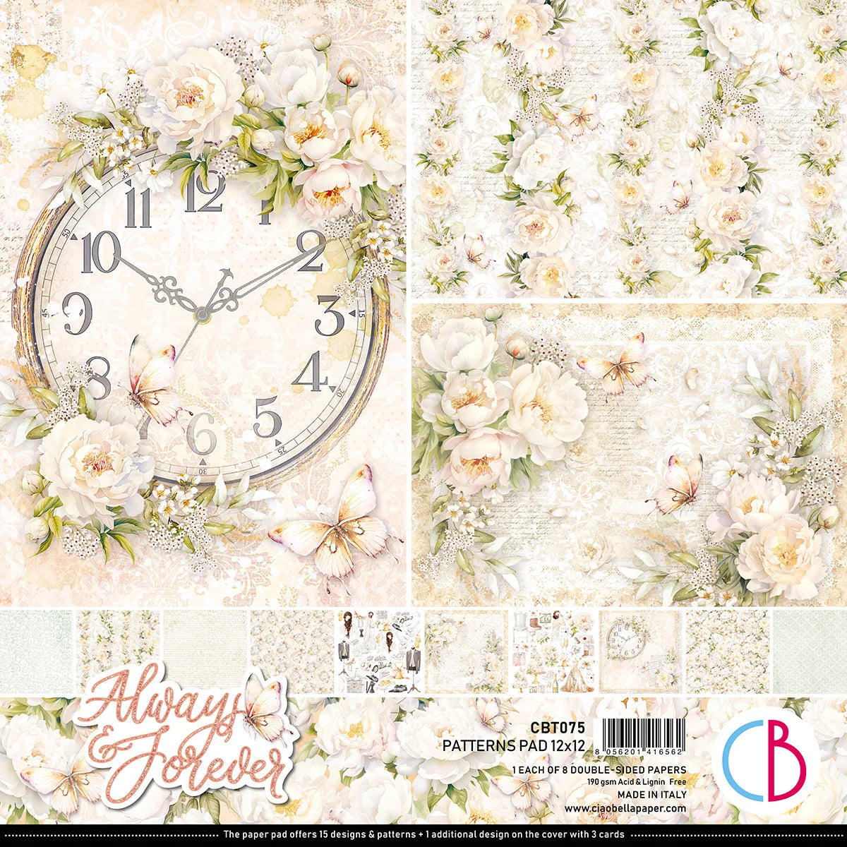 CIAO BELLA  - 12 x 12  Patterns Pad - Always and forever