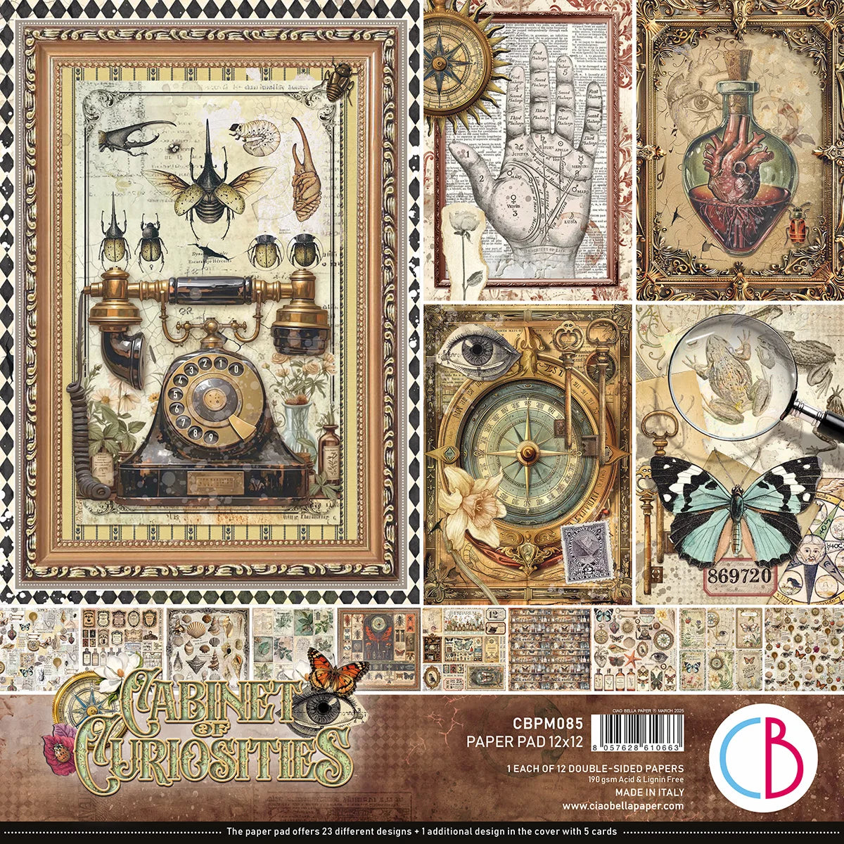 CIAO BELLA  - 12 x 12  Paper Pad - Cabinet of Curiosities