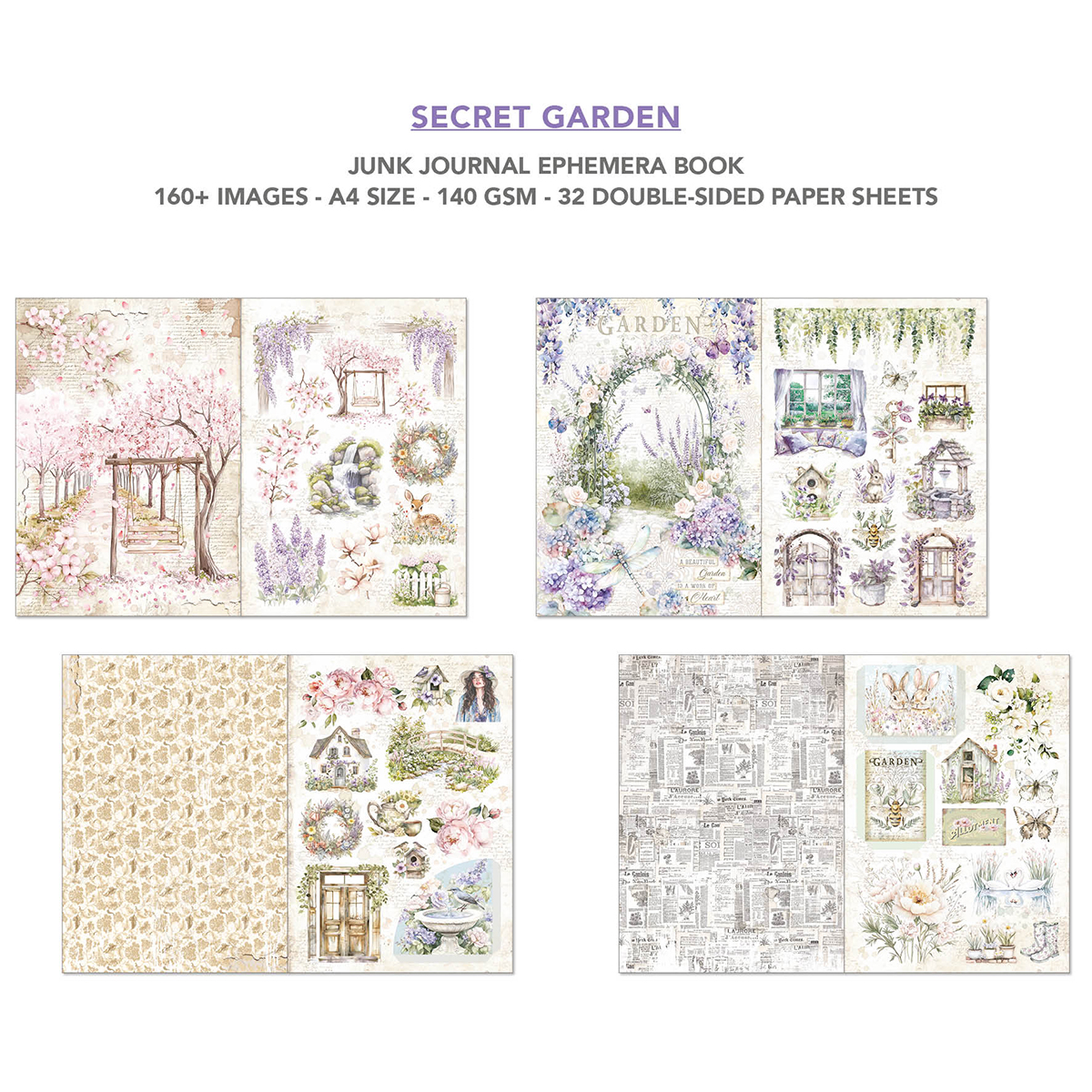 CIAO BELLA -Junk Journal & Ephemera Book - Secret Garden