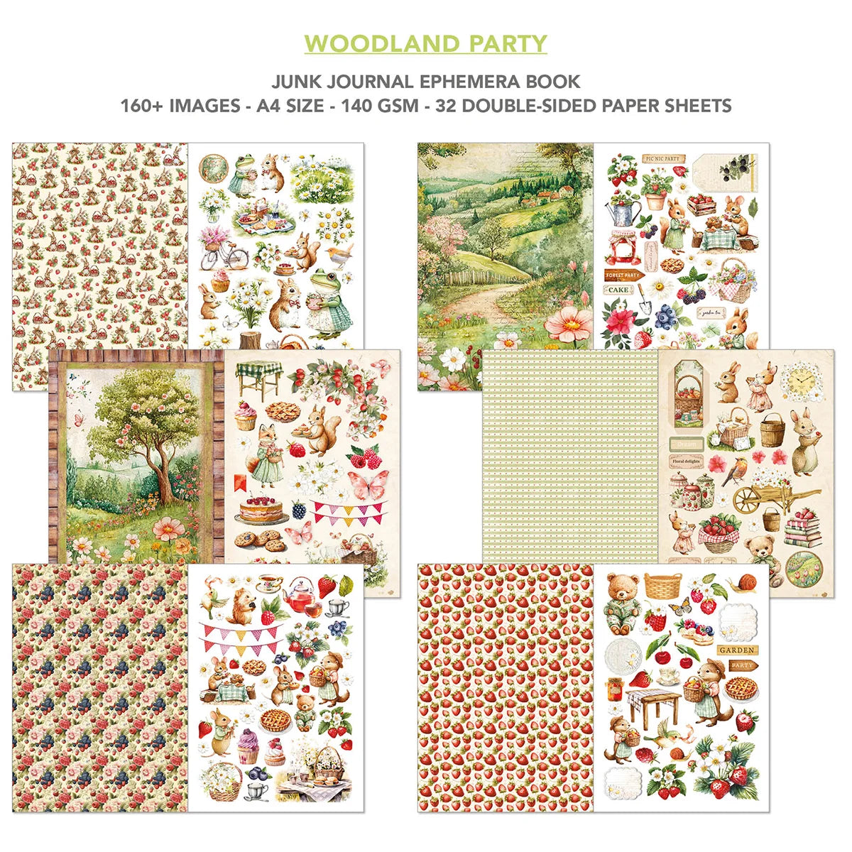 CIAO BELLA -Junk Journal & Ephemera Book - Woodland Party
