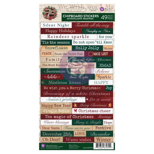 Prima  - From the North Pole Collection Chipboard Stickers