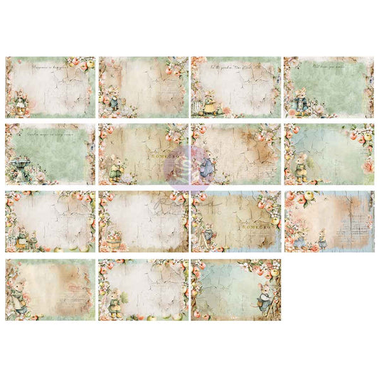 Prima - Homegrown Collection 4X6 Journaling Cards – 45 sheets – 15 designs x 3 sheets each