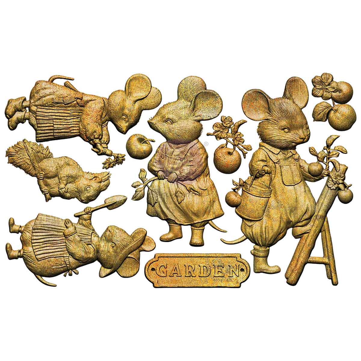 Prima -Homegrown Collection Decor Moulds® – Tiny Gardeners – 1 pc, 5″x8″x8mm