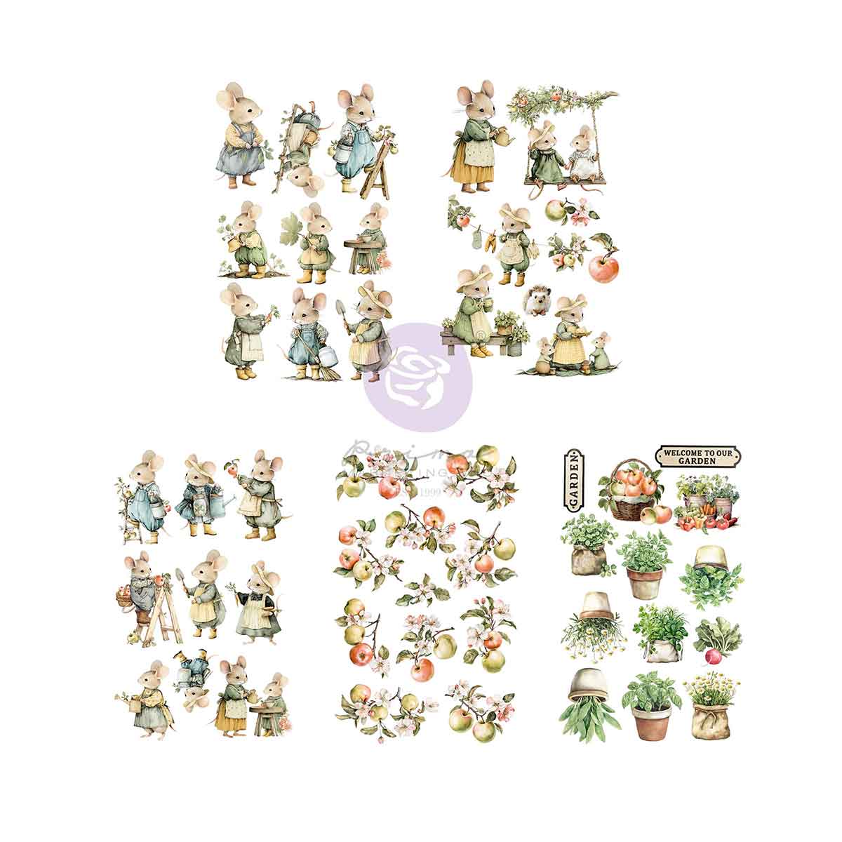 Prima - Homegrown Collection Stickers – 5 sheets, 5″x8″ sheet size