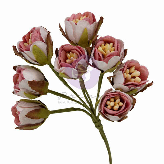 Prima - Buttons & Keepsakes Collection Flowers – Tattered Millinery – 8 pcs