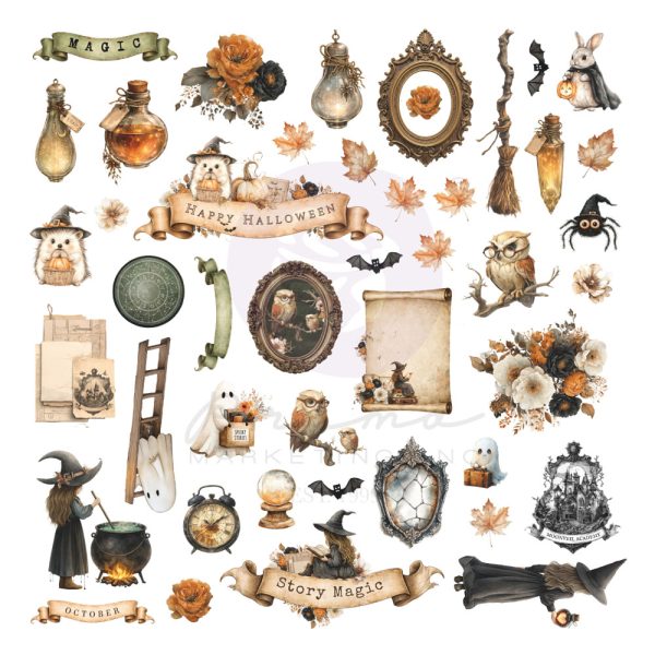 Prima - The 3 Girls Tale - Made of Magic Collection Ephemera Pack – 90 pcs