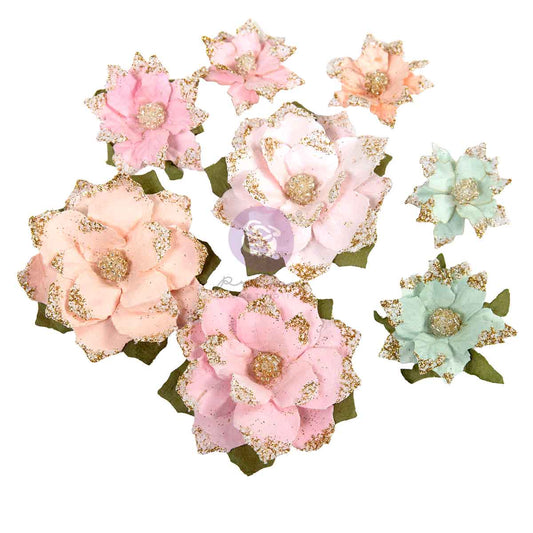 Prima - Christmas Blush Collection Flowers – Warm & Cozy – 8 pcs