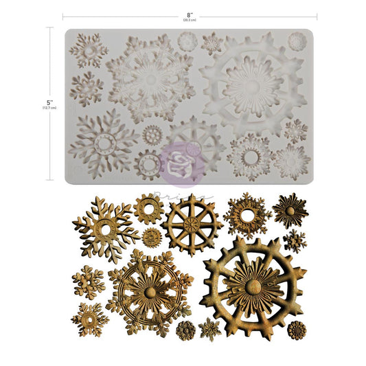 Prima -Finnabair Moulds – Frosty Gears – 1 pc, 5″x8″x8mm