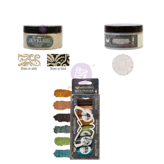 Prima - Finnabair - Art Alchemy- Finnabair Time Traveller Effect set – 2 effect pastes + mica powder set