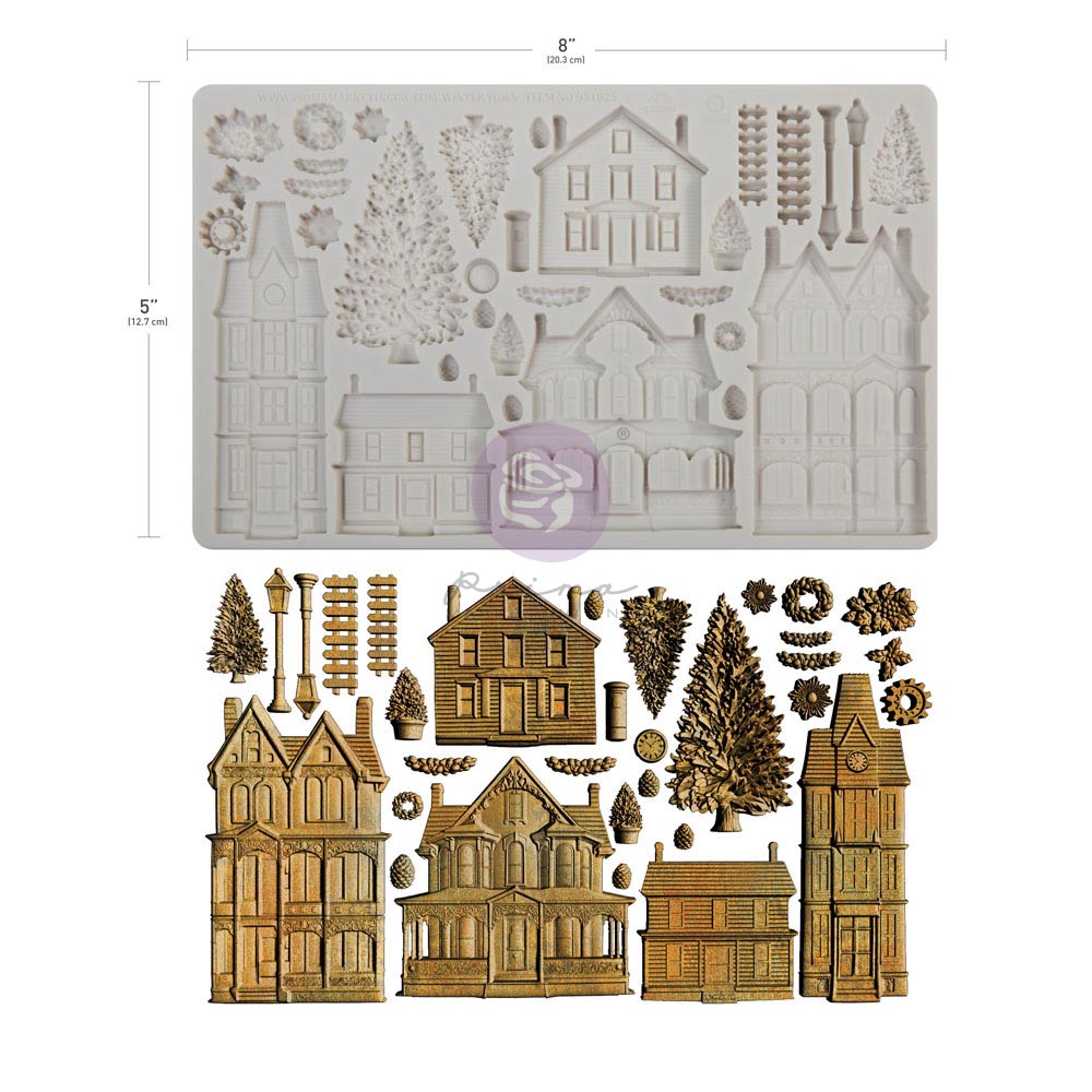 Prima -Finnabair Moulds – Winter Town – 1 pc, 5″x8″x8mm