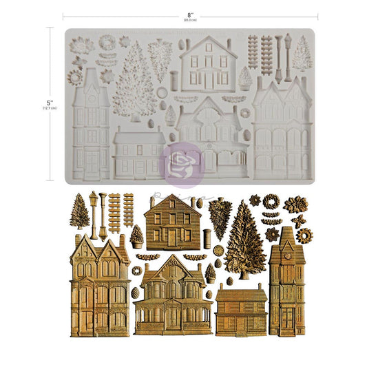 Prima -Finnabair Moulds – Winter Town – 1 pc, 5″x8″x8mm