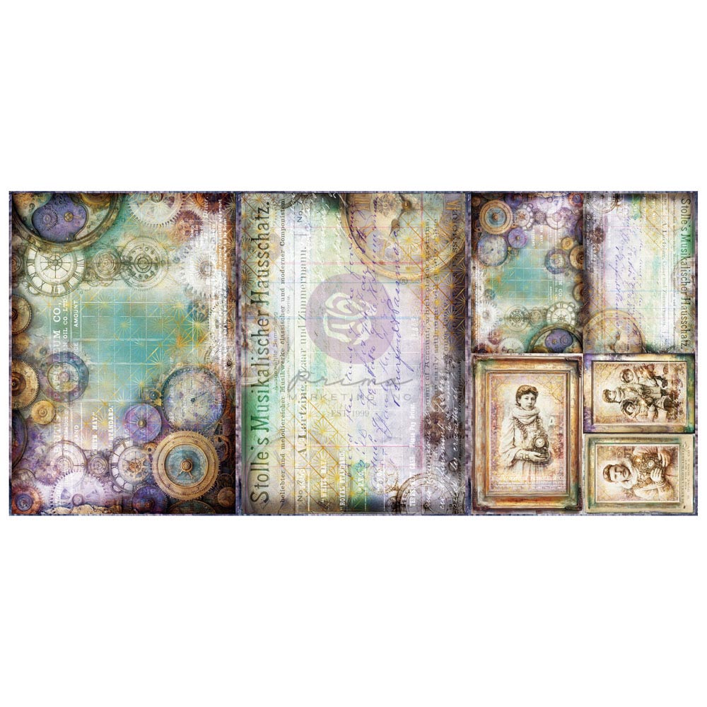 Prima -Finnabair A3 Decoupage – Time Whispers – 3 sheets, 11.7″x16.5″