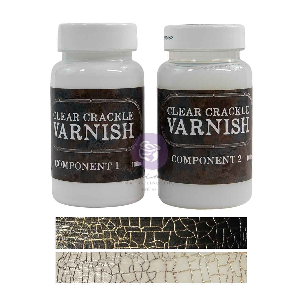 PRIMA - FINNABAIR - Art Extravagance – Clear Crackle Varnish Set – includes parts 1 & 2 – 100ml each (total 200ml)